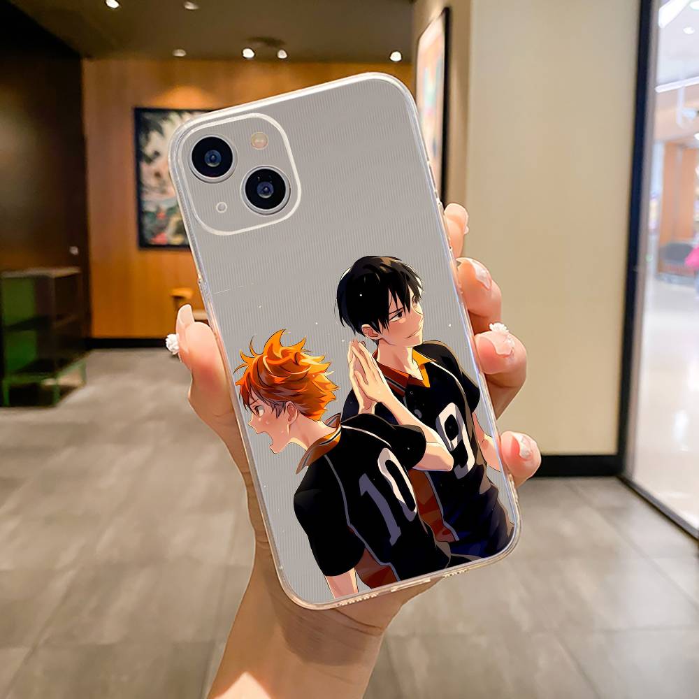 Shonen anime-H-Haikyu Phone Case For iPhone17,16,15,14,13,12,11 ,Pro Max, Plus Soft Silicone Transparent Cover
