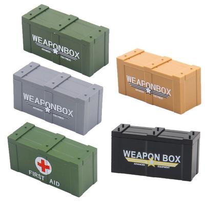 Military Weapon Box Building Block Doll Accessory Box Airdrop Box With Pattern Equipment Gun Ammunition Box Children'S Toy