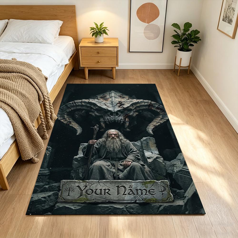 Lord Rings Customized Name Floor Rug Office Rug Suitable for Balcony Foyer Game Room Decorate room Anti-slip Rug Decorate Offices