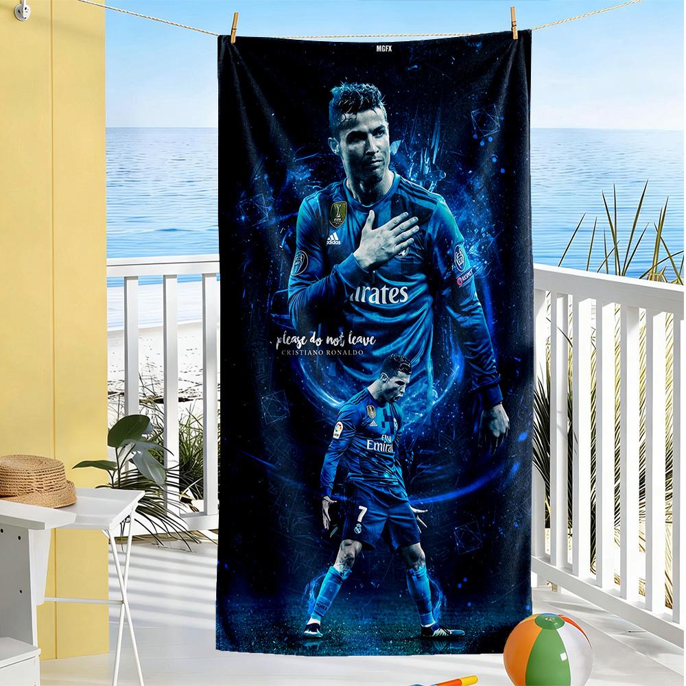 Cristiano Ronaldo Beach Towel Super Soft & Absorbent Comfortable Lightweight Perfect for Traveling Yoga Camping and Swimming