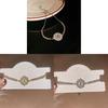 Geometrischer Zirkon Runder Anhänger Vintage Verstellbares Armband Für Frauen Geschenkideen