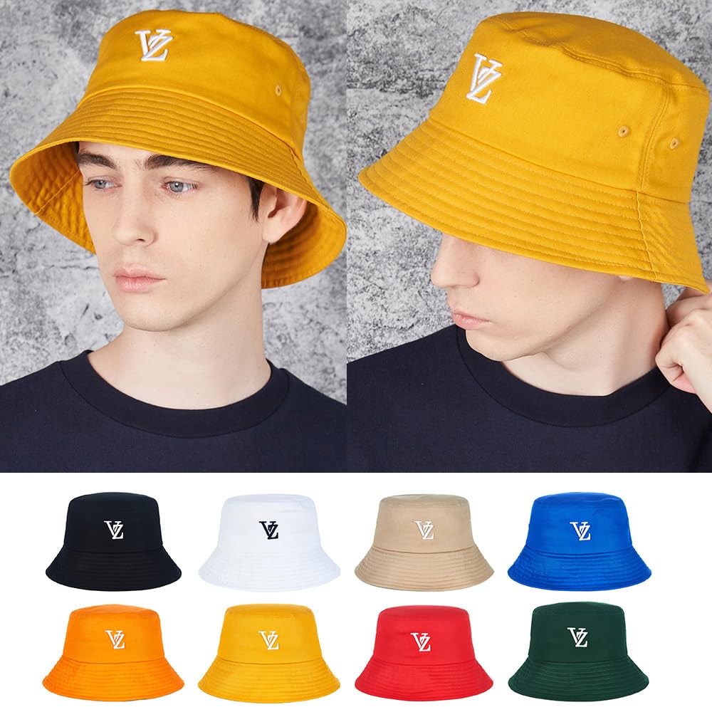 3D Monogram Color Bucket Hat Yellow [VARZAR]