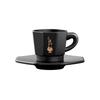 Bialetti Octagonal Cups, Set of 4 Cups, Matt Black and Rose Gold, 75 M