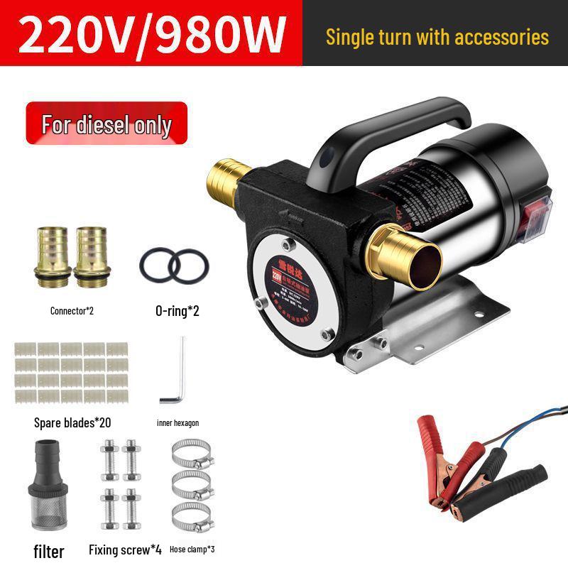 Universal 12V/24V Electric Diesel Oil Transfer Pump - Small, Large Flow, Self-Priming Oil Extractor