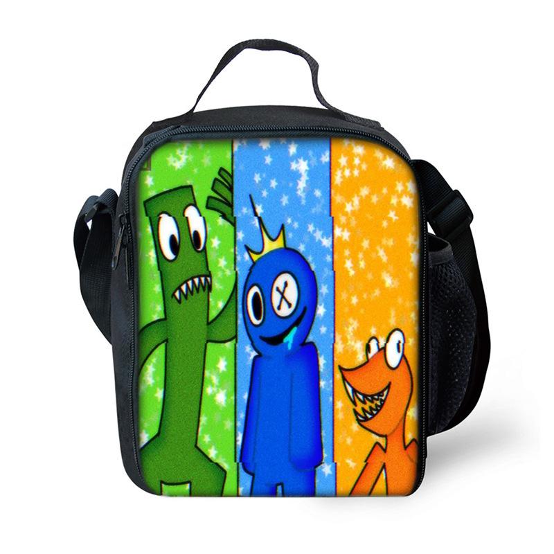 Rainbow Friends Rainbow Friends Lunch Bag Elementary School Picnic Bag Cartoon Shoulder Bag Satchel