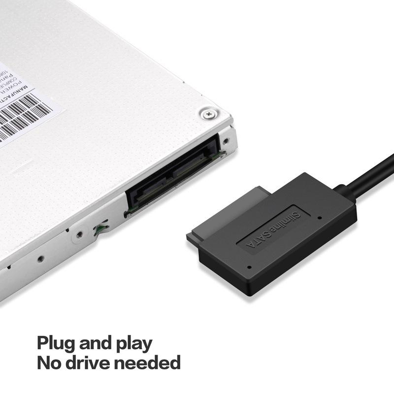 USB To Slimline SATA 13-pin Optical Drive Cable (SATA 7+6-pin) for Burning