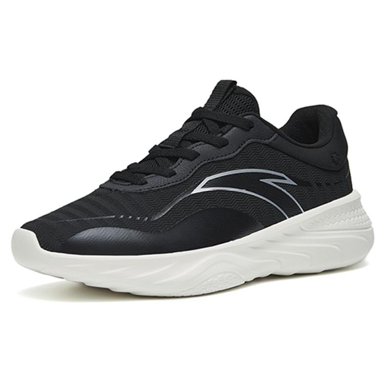 Anta Textile, Synthetic Leather Cushioning Slip Resistant Abrasion Resistant Low Top Training Shoes Men's Black White 112247715-4