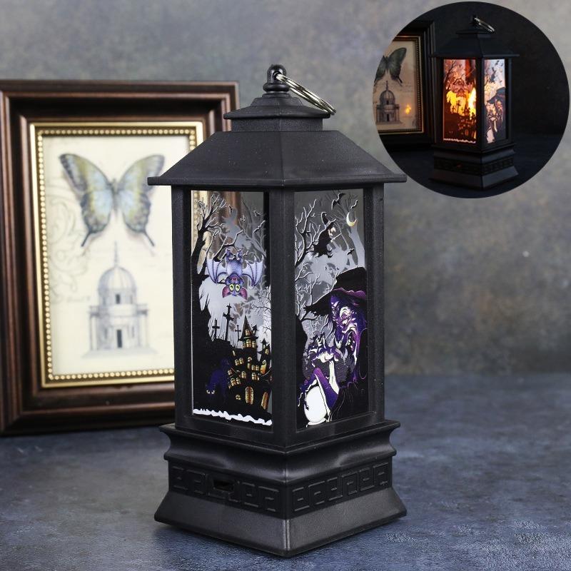 Halloween Simulation Flame Lanterns, Small Oil Lamps, Decorative Props, Bar Scene Arrangement, Tabletop Ornaments, Three-dimensional