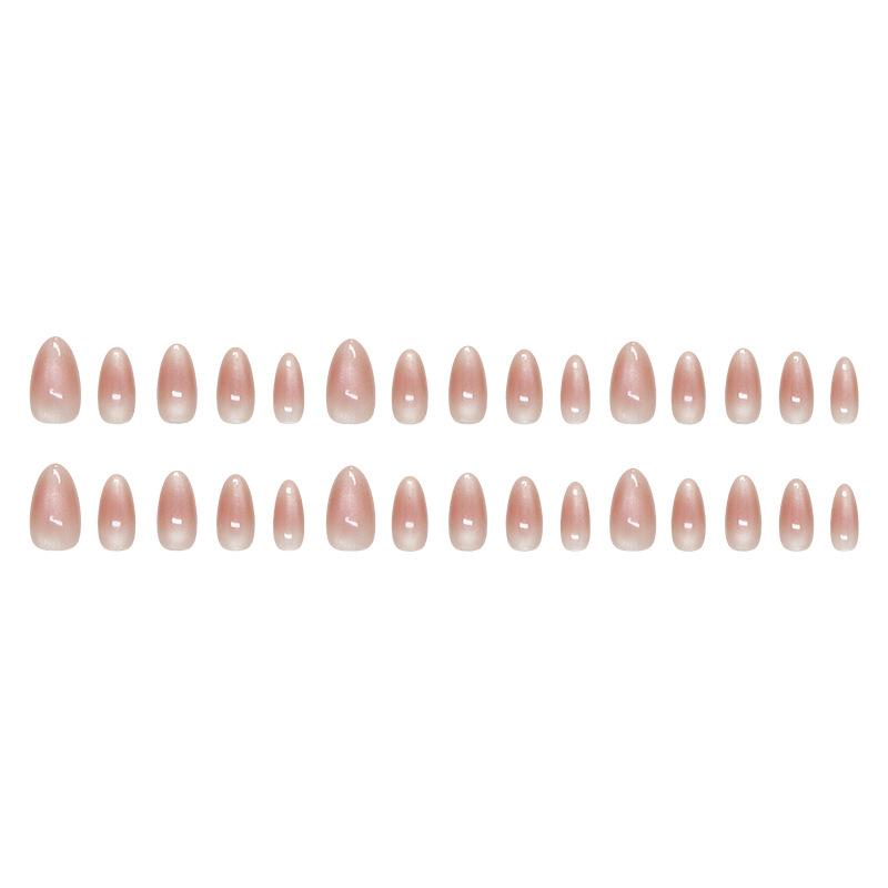 24 Pieces Clear Cat's Eye Simple Gentle Sweet Blush ins Wind Removable Wear Armor 30 pieces press on nails