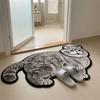 Special-shaped Cat Floor Mat Absorbent Animal Door Mat Cute Cat Shaped Rug  Bedroom Decor