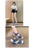 Women's Platform Wedge Peep-Toe Sandals with Round Toe High Heel for Outdoor Wear
