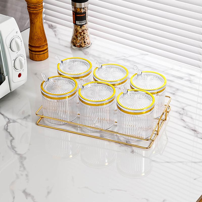 Seasoning Jar Set Combination Storage Spice Box Kitchen Household Salt Jar Seasoning Bottle Jar Spice Bottle Storage Box Sugar Bowl