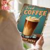 Vintage 8x12 Rustic Tin Sign, Retro Coffee Wall Art for Kitchen, Bar & Farmhouse Décor