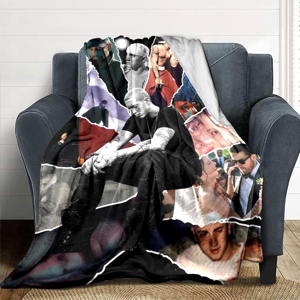 1Pc Eminem'S Urban Style Blanket For Couch Bed Plush Cozy Fuzzy Blanket Super Soft Warm Blankets For Fall And Winter 091895