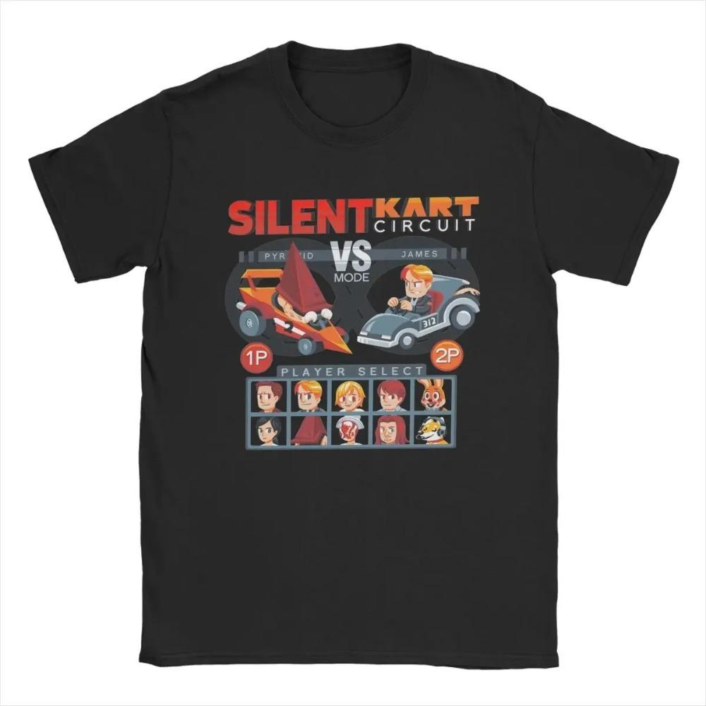 

Футболки Silent Kart Circuit Silent Hill для мужчин, 100% хлопок, винтажные футболки, футболки с круглым вырезом, топы с коротким рукавом, идея для подарка XXXXXL чёрный