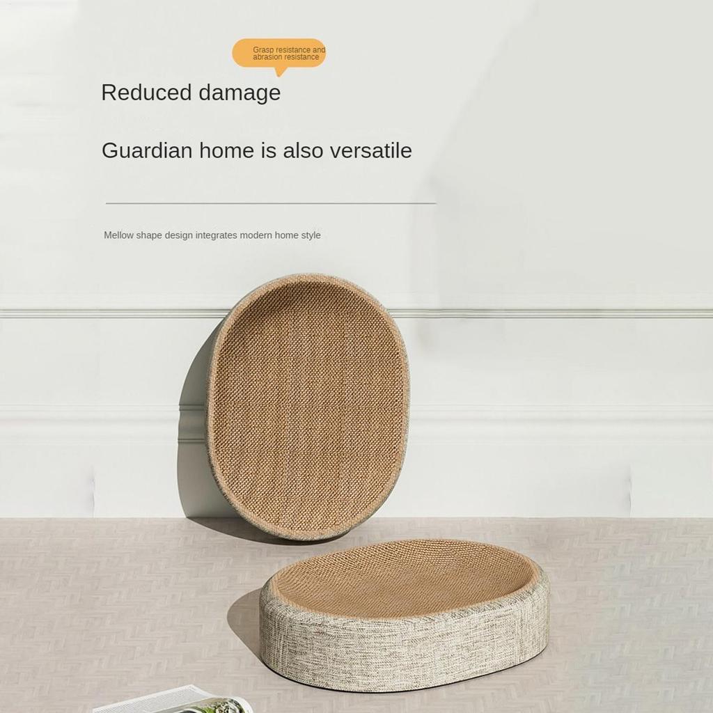 Oval Shaped Scratch Pad Sisal Scratching Cat Bed Wear Resistant Cat Scratch Bed Multifunctional Pet Sleeping Mat Pet Supplies