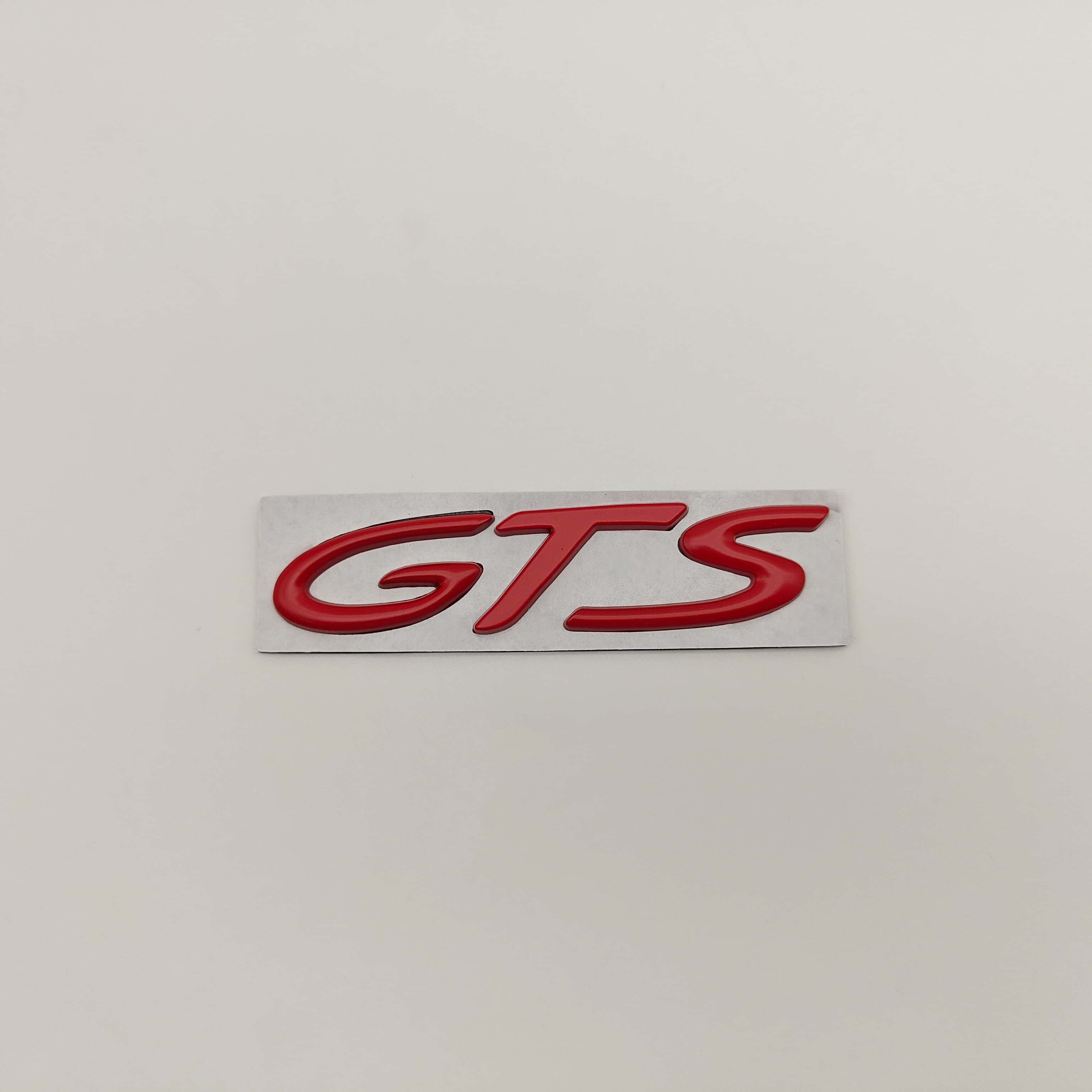 

1pc 3D Metal GTS Emblem Decal Side Fender Rear Trunk Badge Sicker for Panamera Taycan Mayenne 911 718 червоний