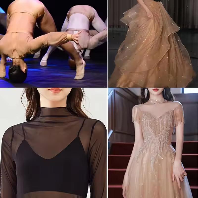 0,5 m/1 m/5 m Weicher Power-Stretch-Meshstoff zum Nähen von Tanzkleidern, Brautkleidfutter, Eng anliegende Bühnenkostüme, Moskitonetz