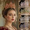 Crystal Decor Bridal Headpiece Metal Base Spiked Crystal Tiara Luxury Queen Crown