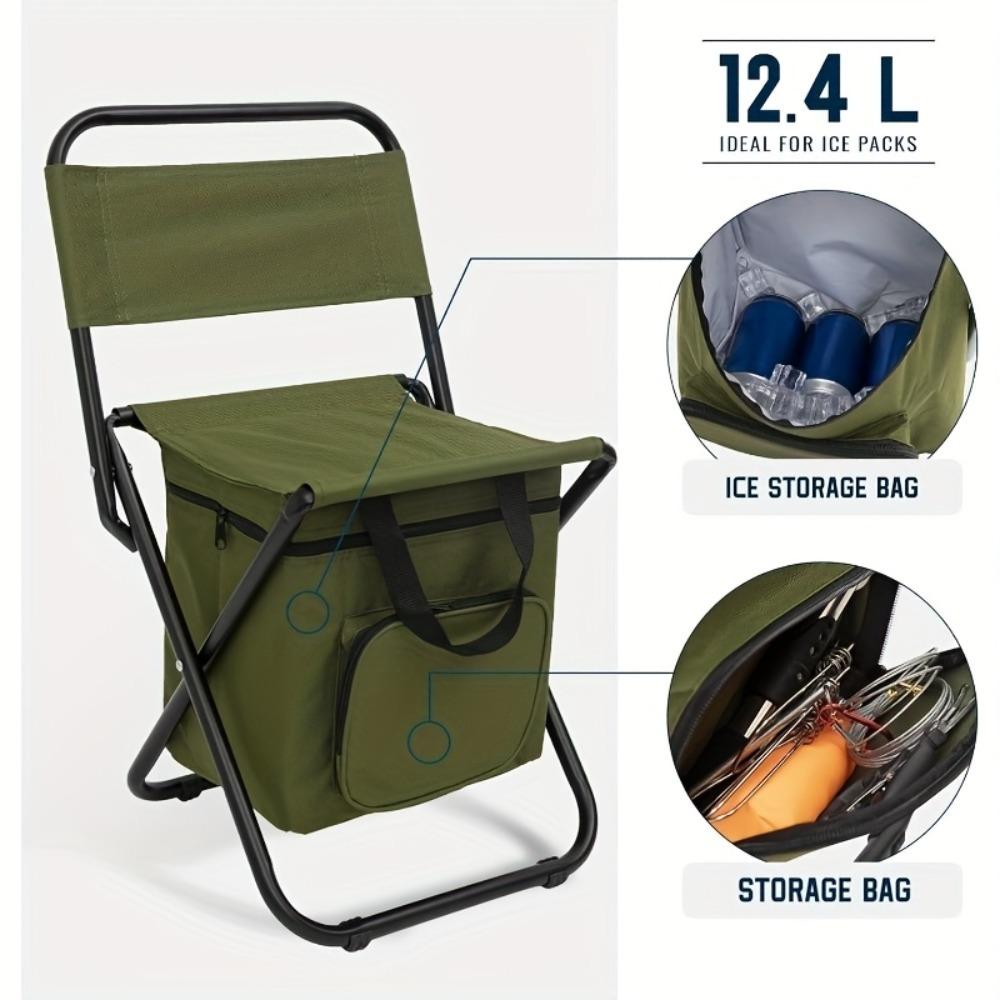 Portable Folding Camping Chair Lightweight with Backrest Carry Bag Included Heavy Duty Outdoor Seat for Camping Fishing