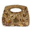 Bolsos de Noche de Piedra Plata/Dorado Bolso Grande con Asa Superior Diseñador de Lujo para Mujer Carteras de Diamantes Pedrería Boda Nupcial Clutc