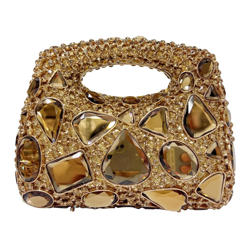 

Blue Large Rhinestone Evening Clutch Bag Top-Handle Purses Luxury Designer Ladies Wedding Stone Clutches Girls Women Handbags 20cmX16cmX5.5cm золотой