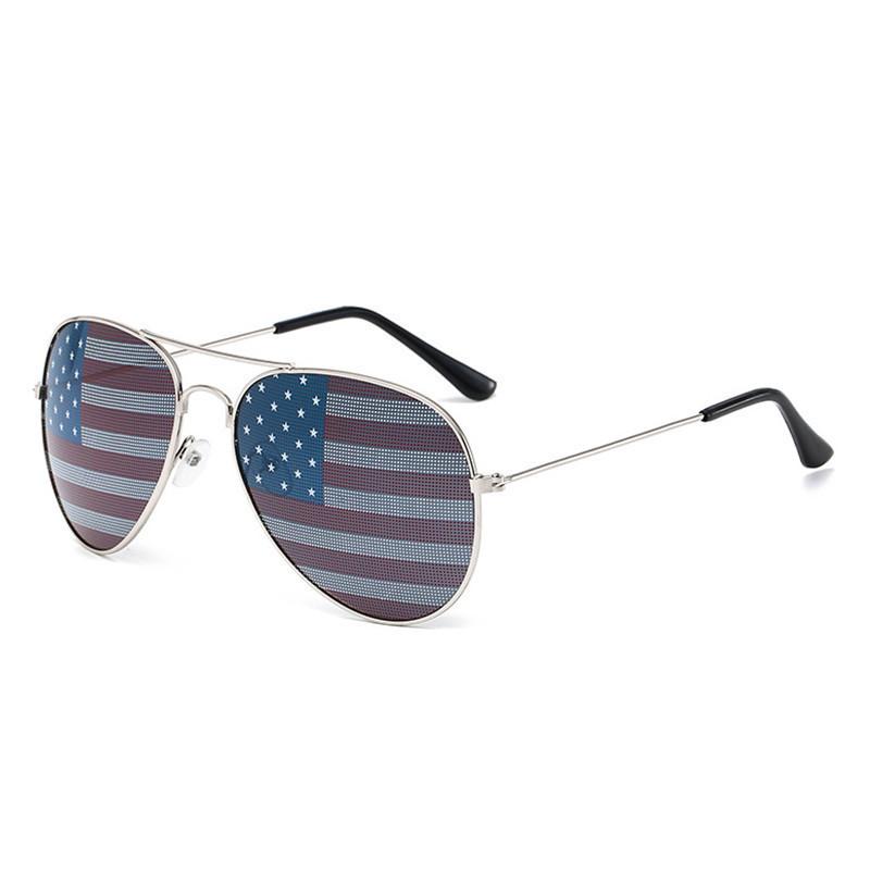 American Flag Aviator Sunglasses UV Protection Patriotic Shades for 4th of July & Outdoor Activities KJ095