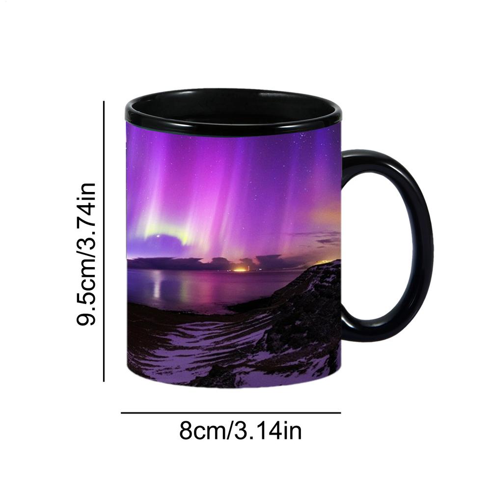 Heat Changing Reveal Mug Ceramic Heat Changing Reveal Mug Northern Lights Design Ceramic Mug Heat Sensitive Magic Mug For Hot 350ml