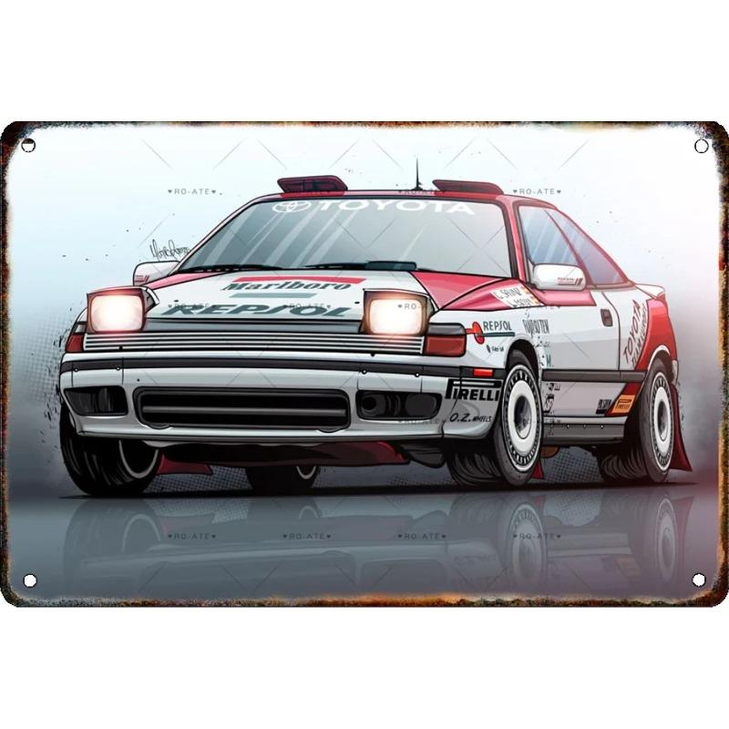 Kovová nástěnná cedule Bar v garáži, Dekorativní plaketa do interiéru auta 20x30cm