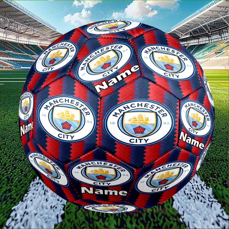 Custom Name Personalized Manchester City FC-A Print Size 5 Soccer Ball Training & Match Football, for Team, Kicking, Gift for Football Enthusiasts
