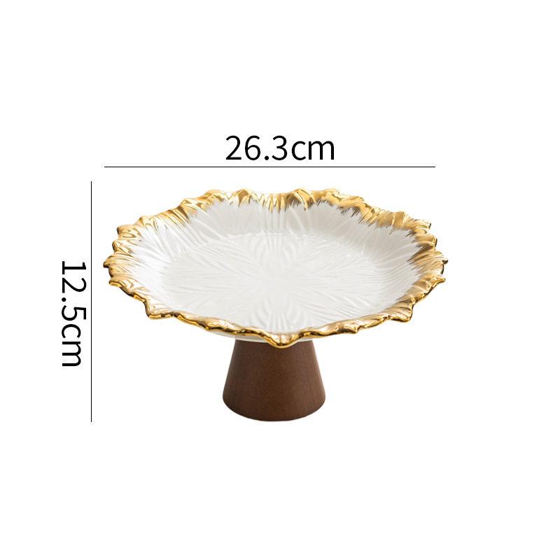 Ceramics High Footed Dessert Plate Cake Stand Display Stand Fruit Plate Pastry Plates Sushi Plates Dim Sum Dish Fruit Bowl Tray