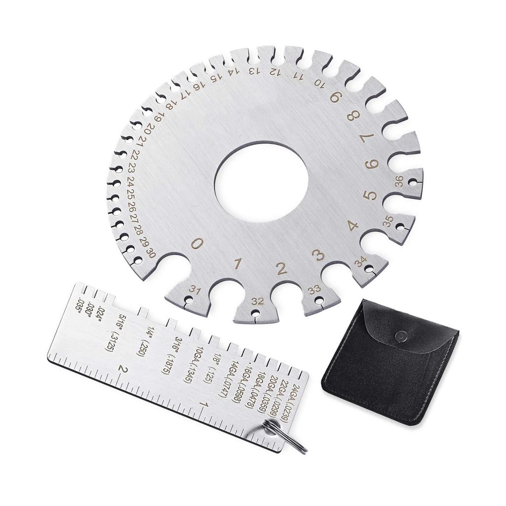 Steel Dual Sided Wire Gauge & Metal Sheet Thickness Measuring Tool Round Dual Sided Wire Gauge for Welding & Machining
