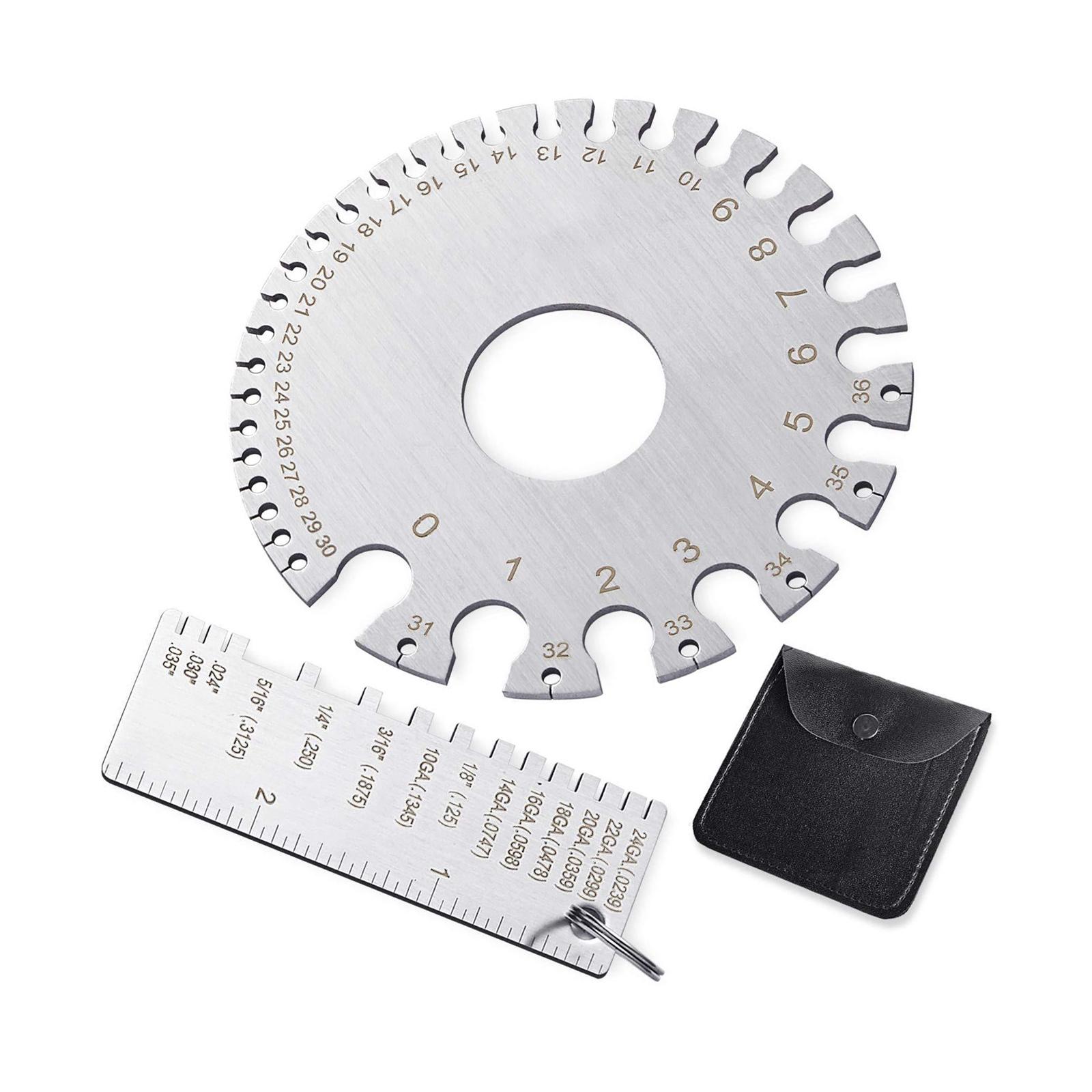 

Steel Dual Sided Wire Gauge & Metal Sheet Thickness Measuring Tool Round Dual Sided Wire Gauge for Welding & Machining A