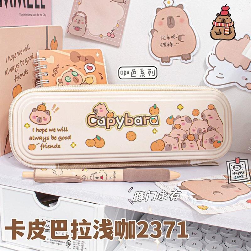 

Cute Capybara Pencil Box cartoon pencil case large-capacity stationery storage box organizer Office Back to school Supplies
