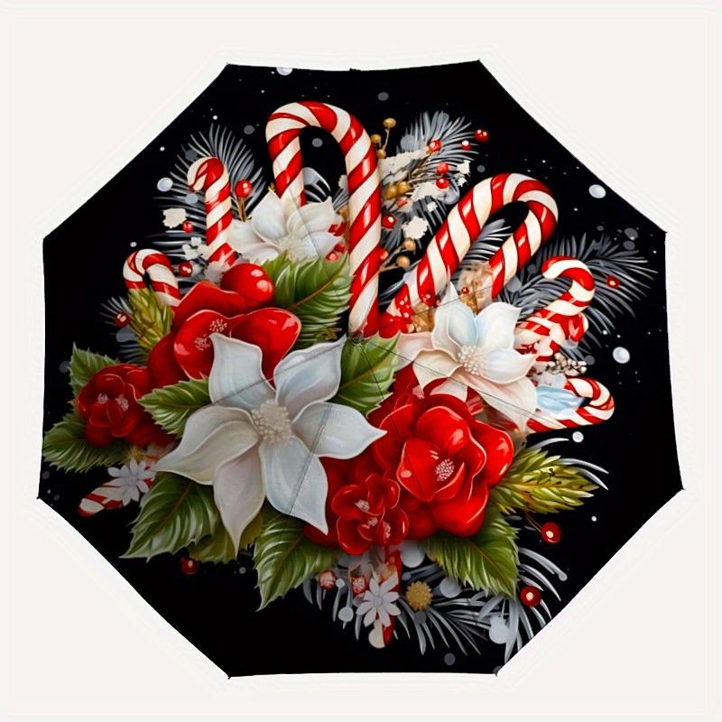1pc Christmas wreath Umbrella - 8-Rib Automatic Open/Close, Fashionable Compact Umbrella for Outdoor Adventures yy250813166