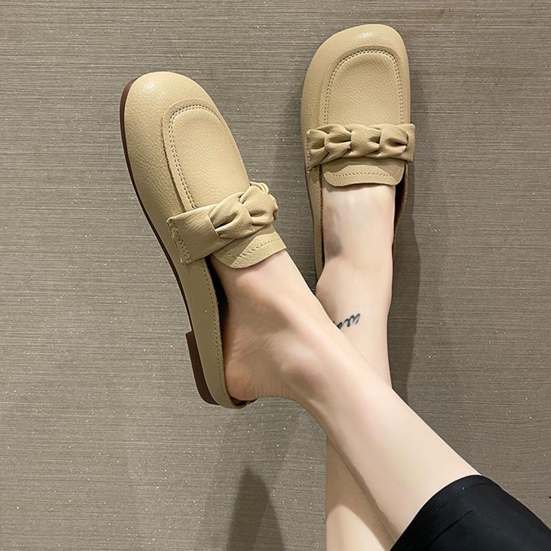 Papuci de casă Baotou pentru femei, pentru exterior, an 2025, primăvară și vară, pantofi noi versatili, leneși, cu talpă moale, jumătate papuci, pantofi simpli