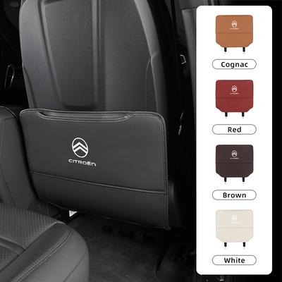 Car Seat Back Protective Mat Anti-kick Pad With Storage Pocket Accessories For C4 C3 C5 C1 C2 C-Elysee Berlingo Picasso
