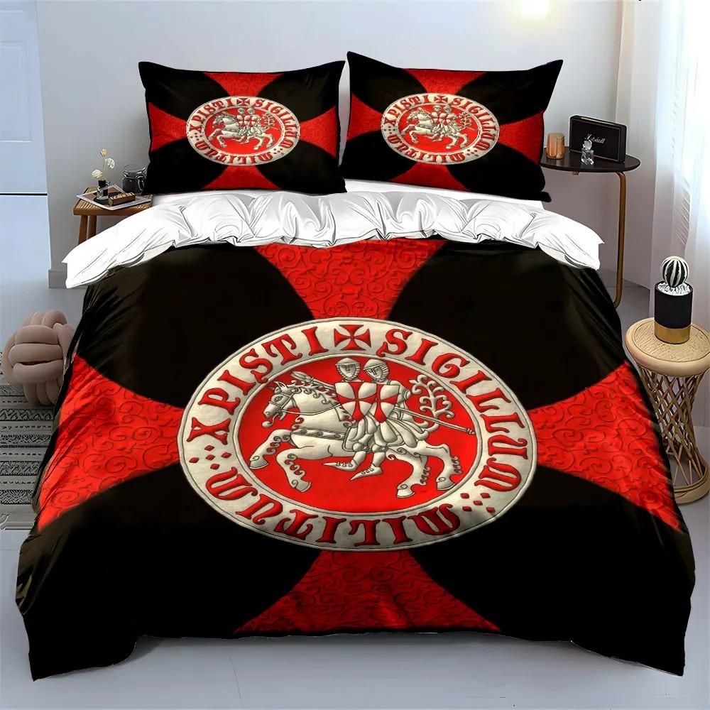 Templar Design Decoration Set Bedding Set ,2/3piece Duvet Cover and Pillowcase, Home Bedroom Decoration,gift for Boys and Girls