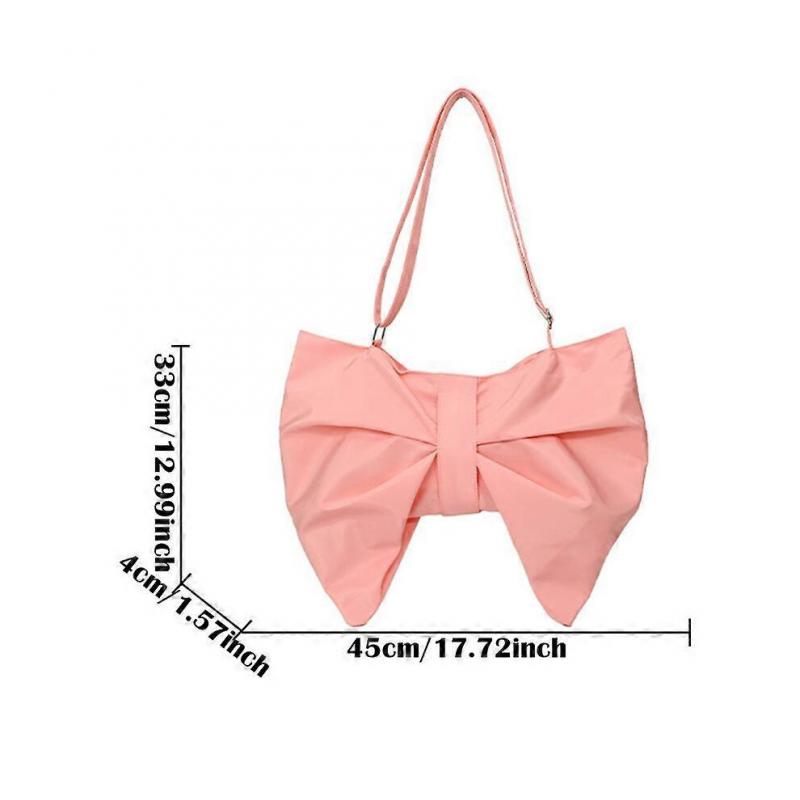 (Rosa)Modische Schleifenform Tragetasche Schleife Plissierte Umhängetasche Damen Umhängetaschen Große Kapazität Leichte Pendlertaschen