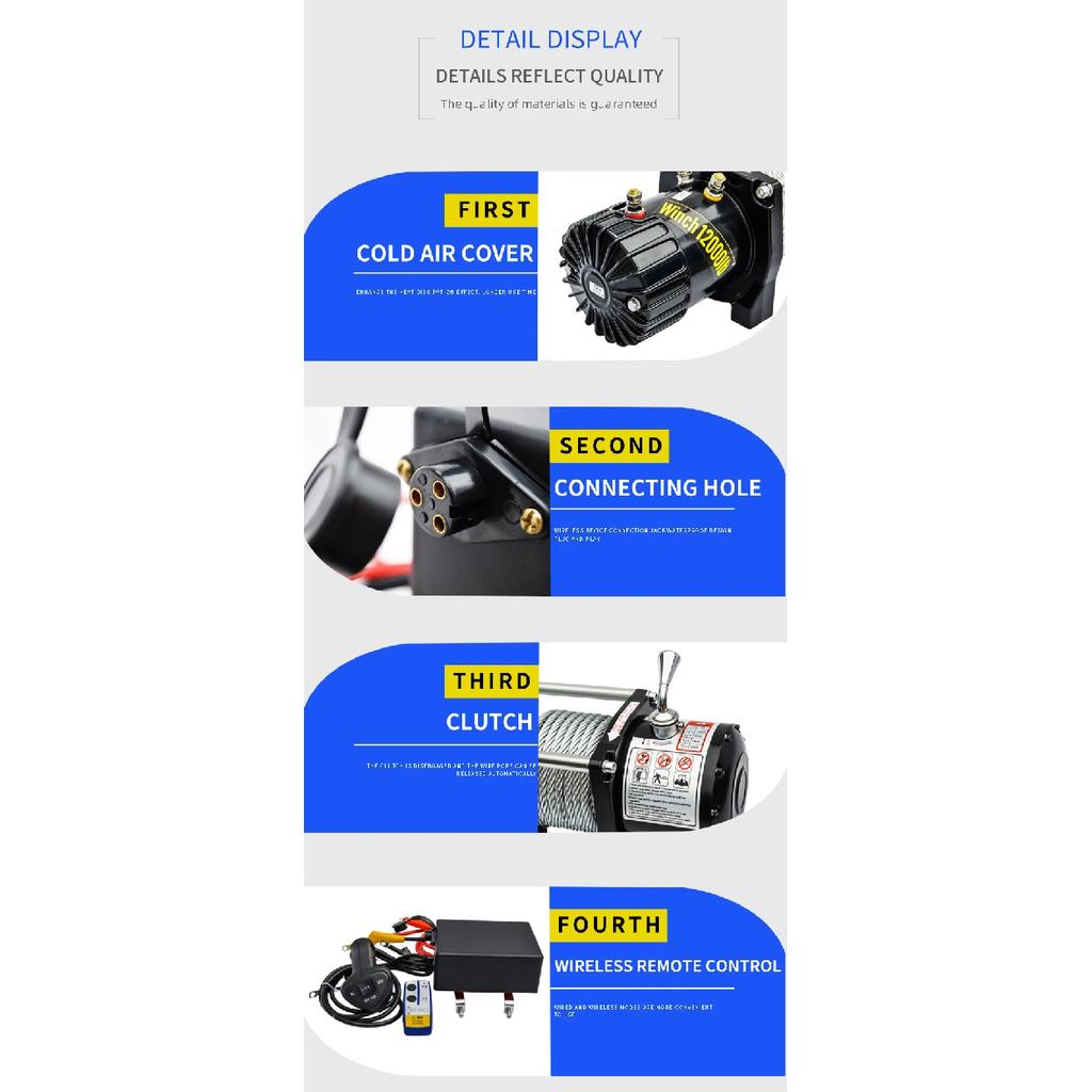Small Electric Winch for Warehouse Use 9500lbs Pull Capacity for Boat Car 12V 24V 48V 4x4 Anchor for Car Warehouse Use