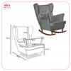 Diana Rocking Chair, Scandinavian, Family Meble, Grey Crystals