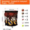 Ball Bin Basketball Storage Portable Container Box Organizer Basket Net for Outdoor Garden Garage Sports Pool Deck Outside