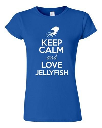 Детская футболка Keep Calm And Love Jellyfish Jellies Любитель морских животных Юмор Футболка Унисекс L