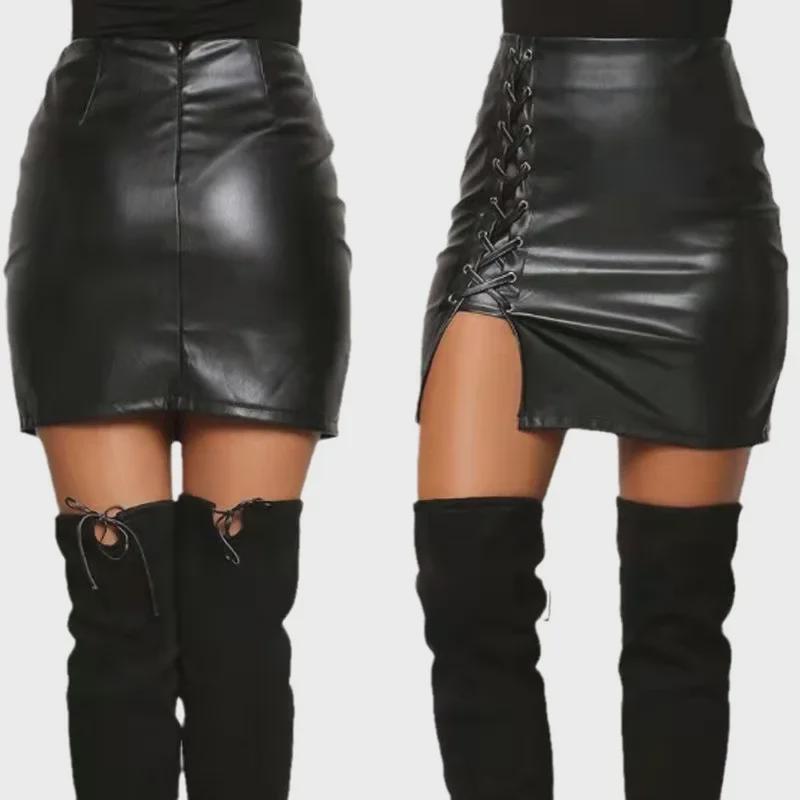 2024 Euro-American Style High Waist Slit Skirt for Women