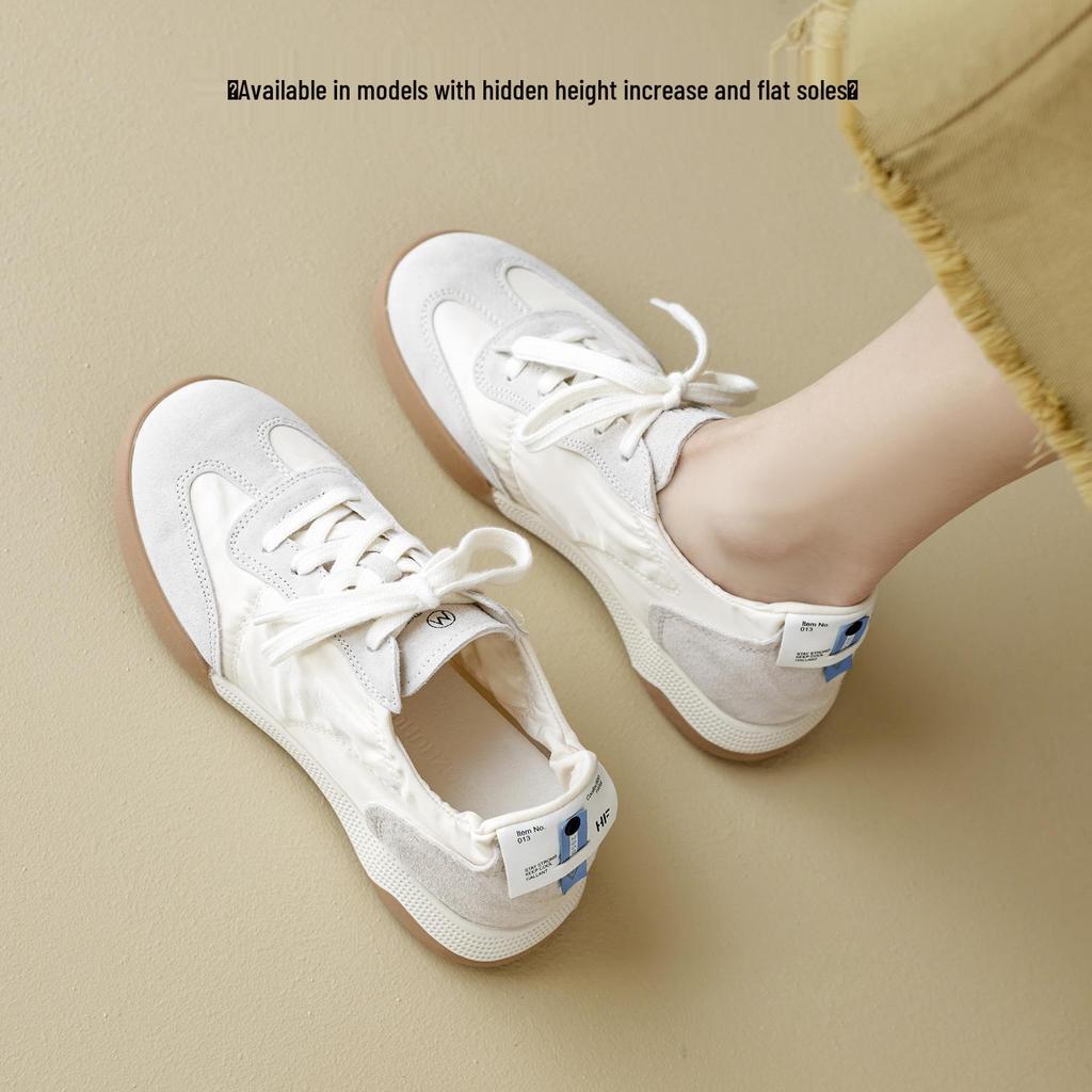 Genuine Leather Women's Argan Ballet Shoes 2026: Retro Lace-up Lightweight Breathable White Trainers