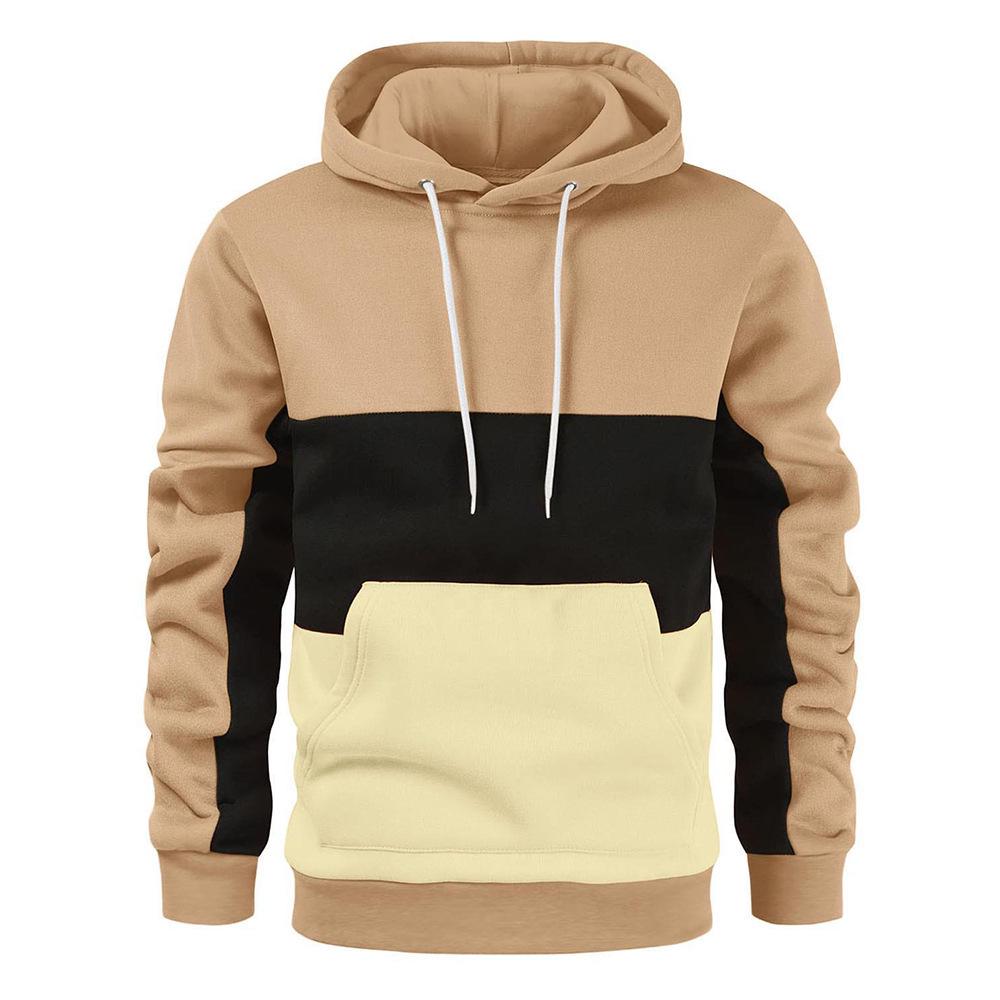 Men's Color Block Hooded Sweatshirt - Warm Autumn/Winter Fashion Jacket
