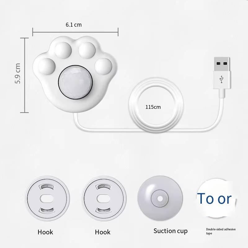 Cat paw sensor light accessory for pet intelligent water dispenser electric water dispenser infrared sensor with USB Interface белый