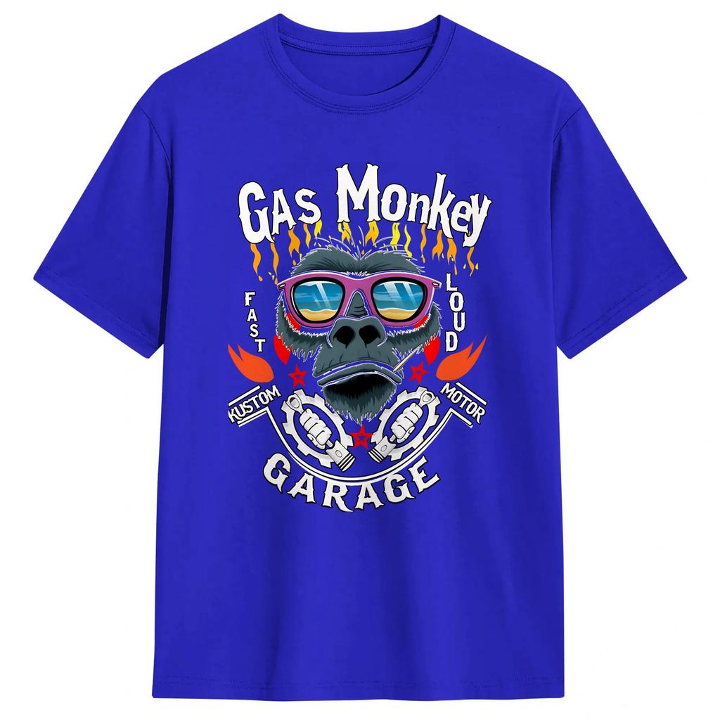 Unisex TShirt Monkey Gas Garage Novelty Cotton Tees Short Sleeve T Shirts O Neck Clothes 4XL 5XL