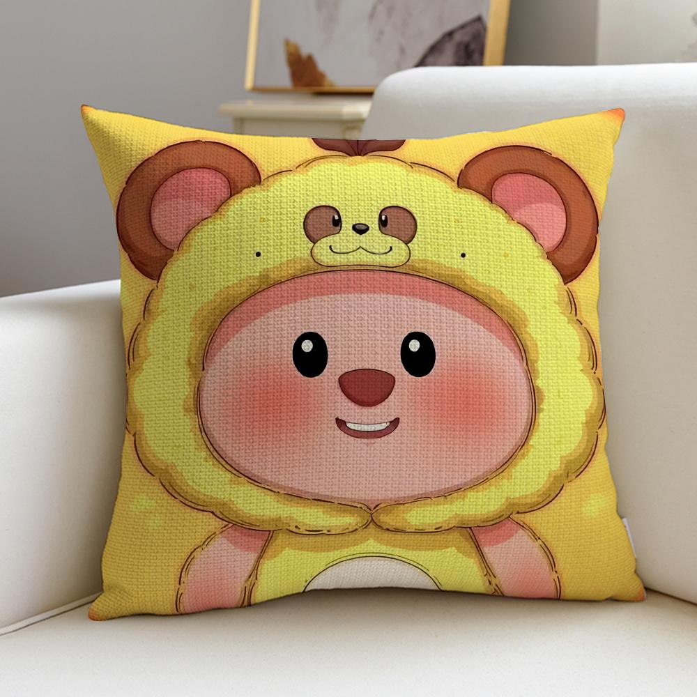 Silly LloopyS Cushion Cover Breathable and skinfriendly linen pillowcase square removable and washable cushion