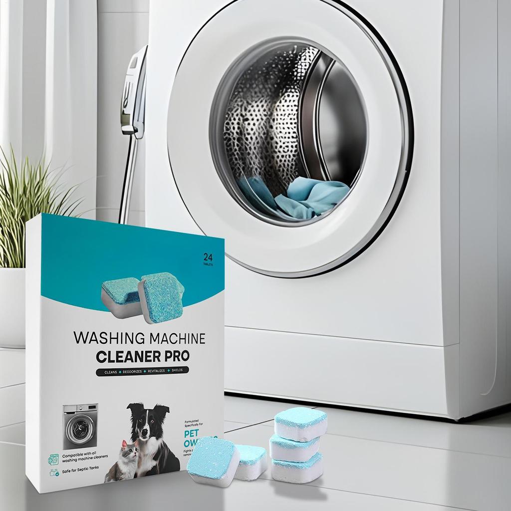 24Pc Washing Machine Cleaning Tablets Descaler Deep Cleaning Effervescent Tablets Odor Removing Tablets Household Cleaning